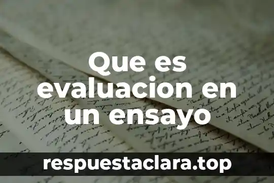 Que es evaluacion en un ensayo