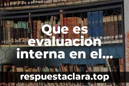Que es una representación interna 6 Que es evaluacion interna en el ambito educativo
