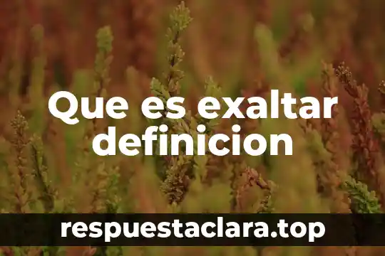 Que es exaltar definicion