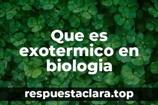 Que es exotermico en biologia