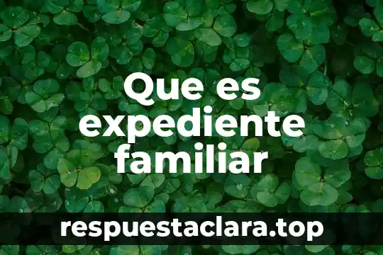Que es expediente familiar