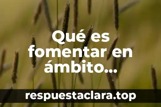 Qué es fomentar en ámbito educativo