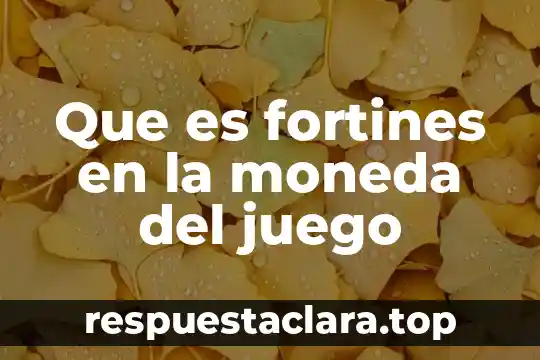 Que es fortines en la moneda del juego