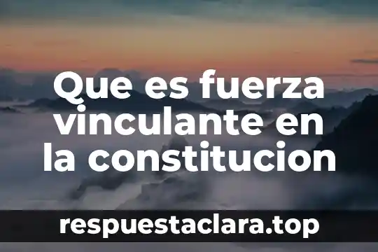 Que es fuerza vinculante en la constitucion