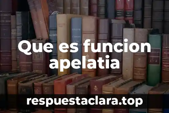 Que es funcion apelatia