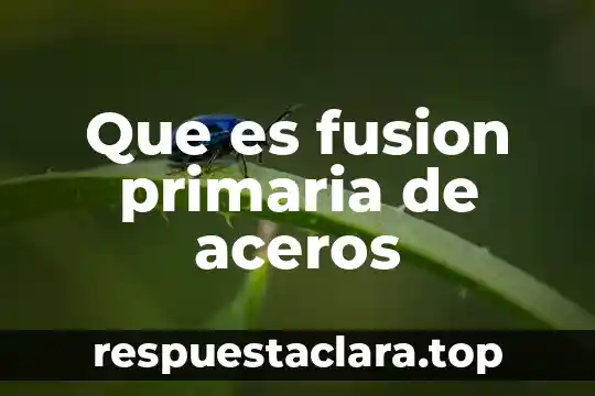 Que es fusion primaria de aceros