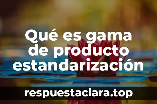 Qué es gama de producto estandarización