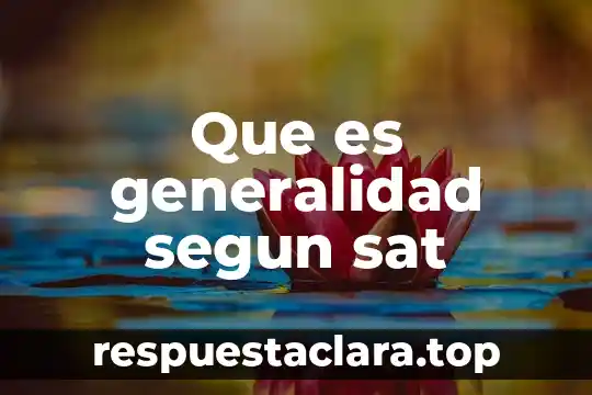 Que es generalidad segun sat