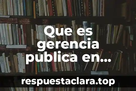 Que es gerencia publica en colombia
