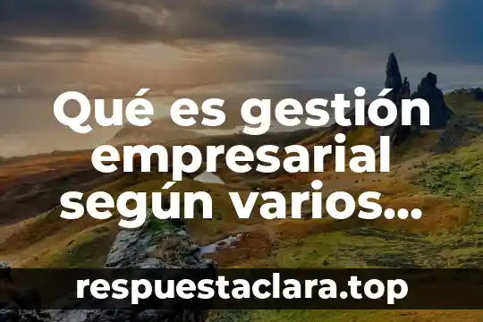 Qué es gestión empresarial según varios autores