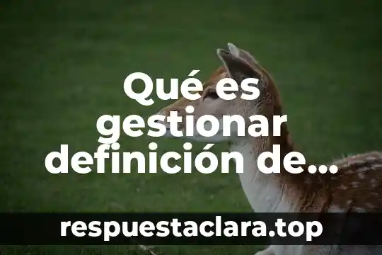 Qué es gestionar definición de autor