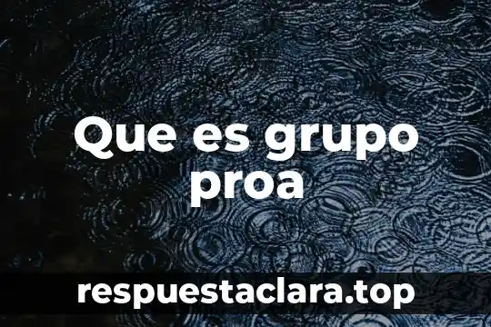 Que es grupo proa