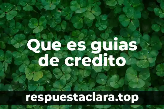 Que es guias de credito