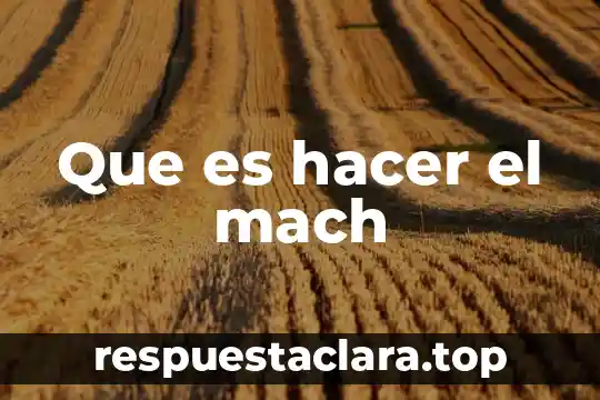 Que es hacer el mach