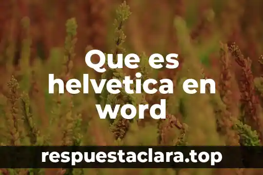 Que es editar un texto en word 7 Que es helvetica en word
