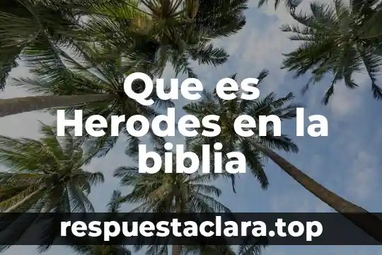 Qué es la confirmación según la Biblia 5 Que es Herodes en la biblia