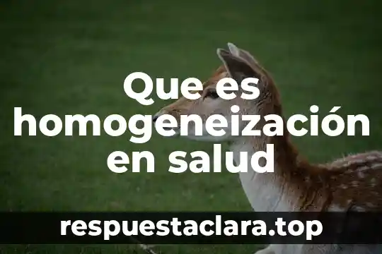 Que es homogeneización en salud