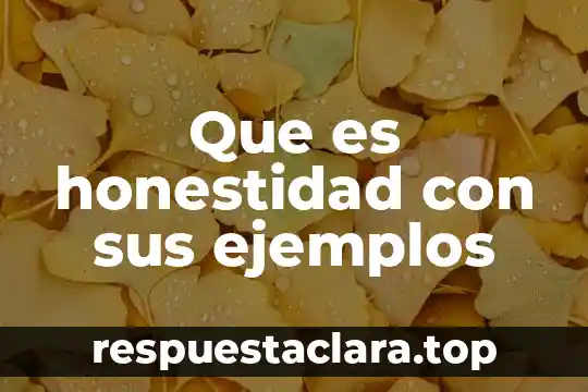 Que es honestidad con sus ejemplos