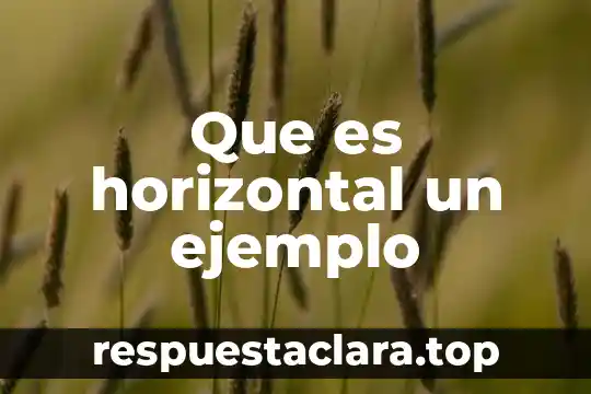 Qué es el movimiento horizontal en física 6 Que es horizontal un ejemplo