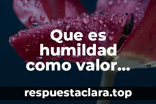 Que es humildad como valor para niños