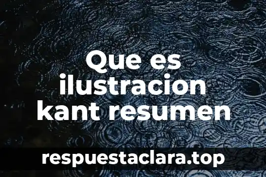 Que es ilustracion kant resumen