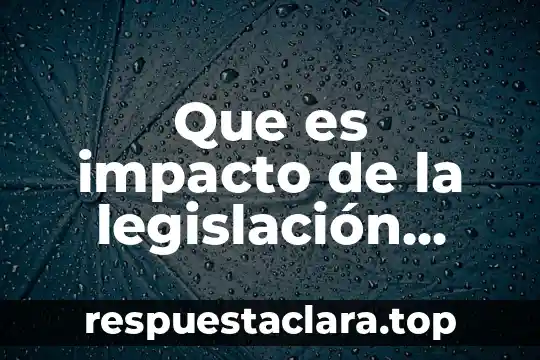 Que es impacto de la legislación definición