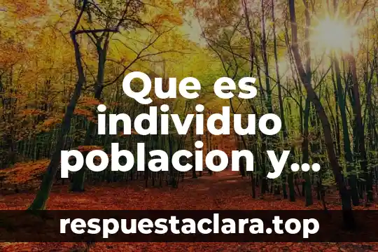 Que es individuo poblacion y comunidad