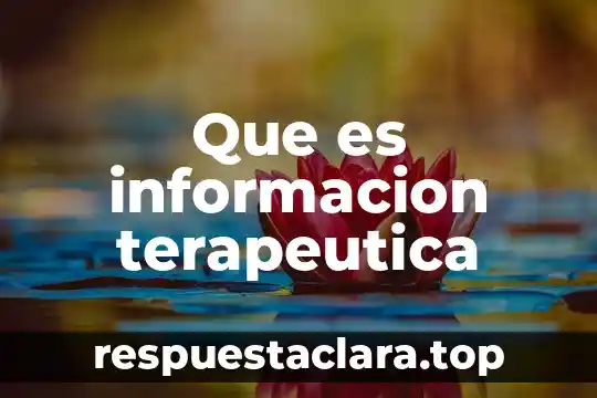 Que es la informacion disponibe 7 Que es informacion terapeutica