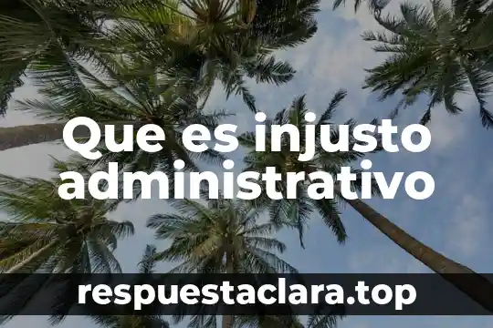 Que es injusto administrativo