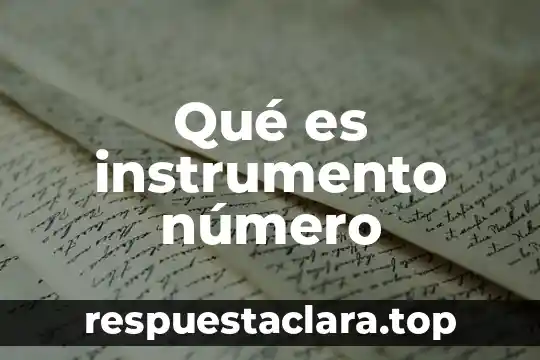 Que es numero de saldo 4 Qué es instrumento número
