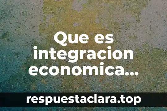 Que es integracion economica unam