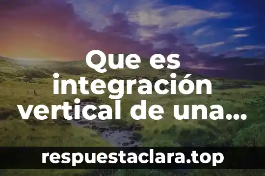 Que es integración vertical de una empresa