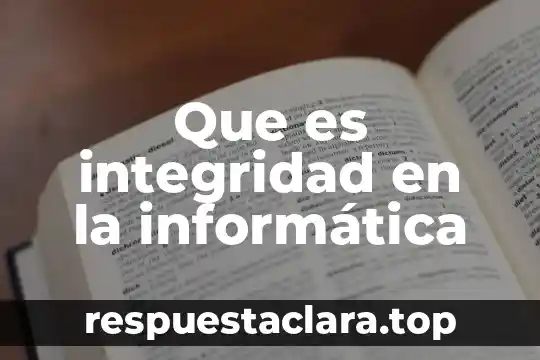 Que es integridad en la informática