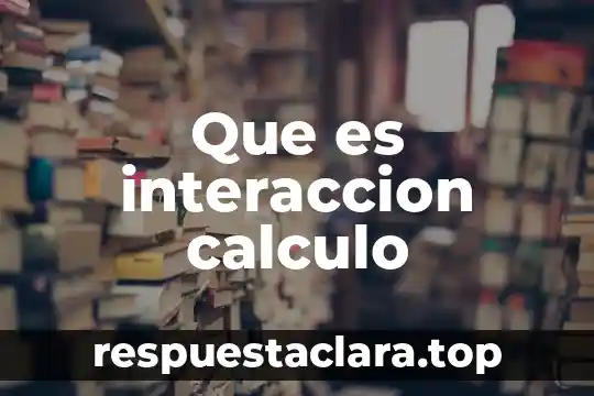 Que es interaccion calculo