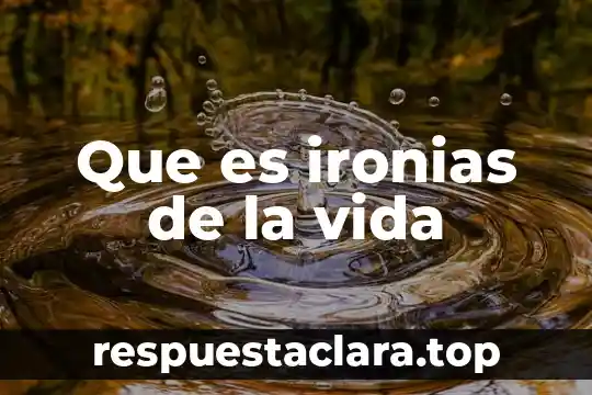 Que es ironias de la vida