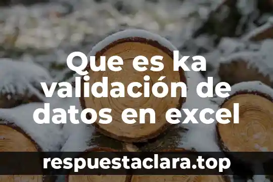 Que es ka validación de datos en excel