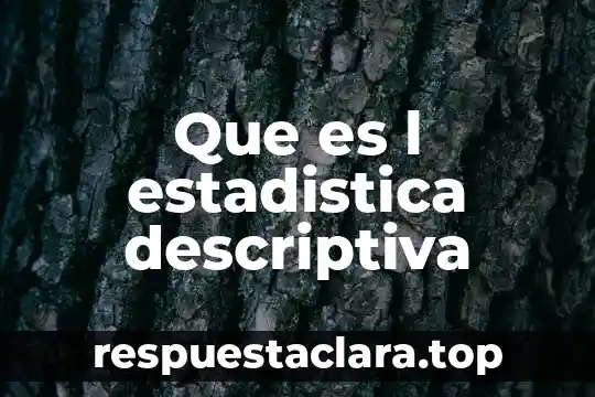 Que es una lectura descriptiva en el arte 6 Que es l estadistica descriptiva