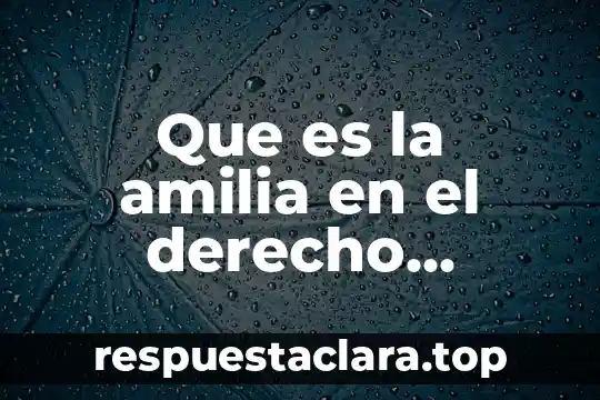 Que es ser mexicano para mi 3 Que es la amilia en el derecho canonico