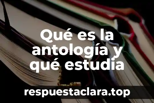 Qué es la antología y qué estudia