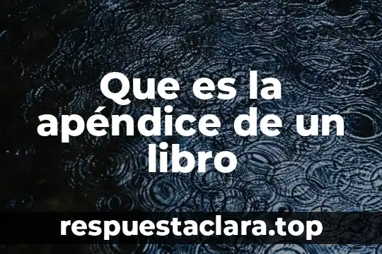 Que es la apéndice de un libro