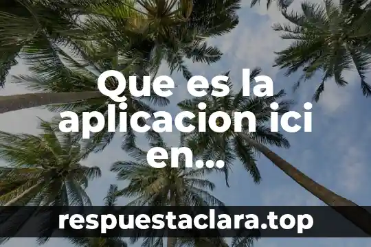 Que es la aplicacion ici en programacion