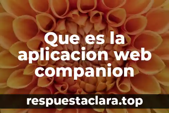 Que es la aplicacion web companion