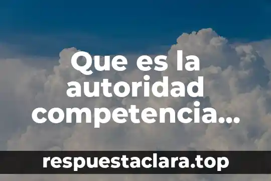 Que es la autoridad competencia jurisprudencia