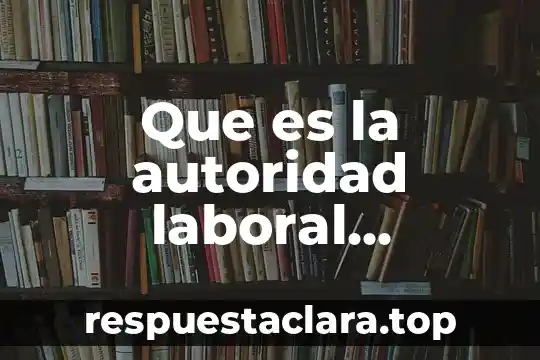 Que es la autoridad laboral competente