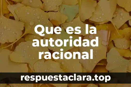 Que es la autoridad racional
