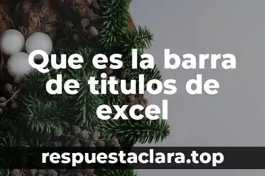 Que es la barra de titulos de excel