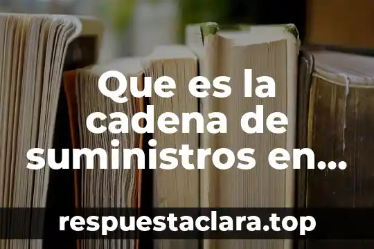 Que es la cadena de suministros en terminos de ingenieria