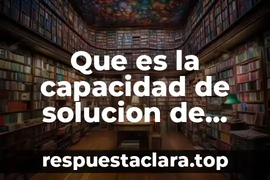 Que es la capacidad de solucion de problemas
