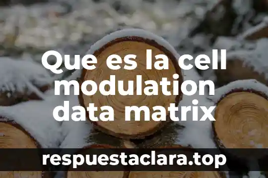 Que es la cell modulation data matrix