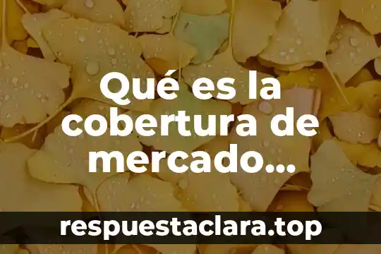 Qué es la cobertura de mercado definición